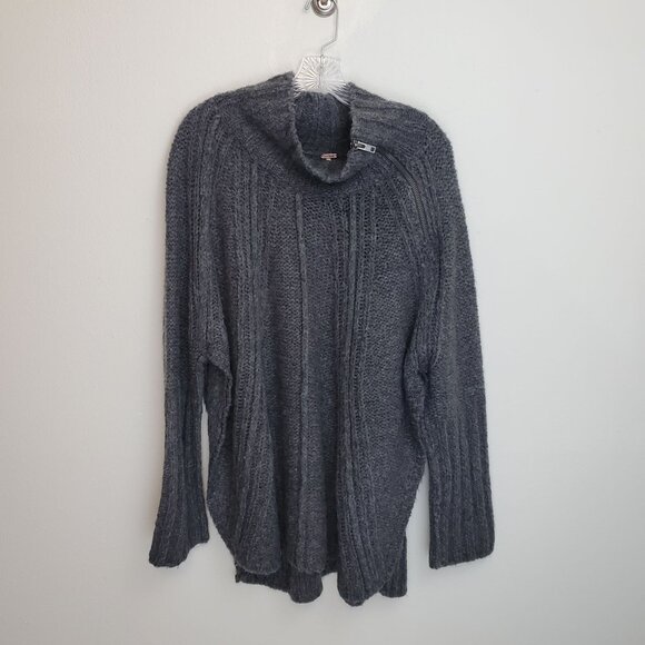 Free People Zip Split pullover sweater in gray - Picture 9 of 9